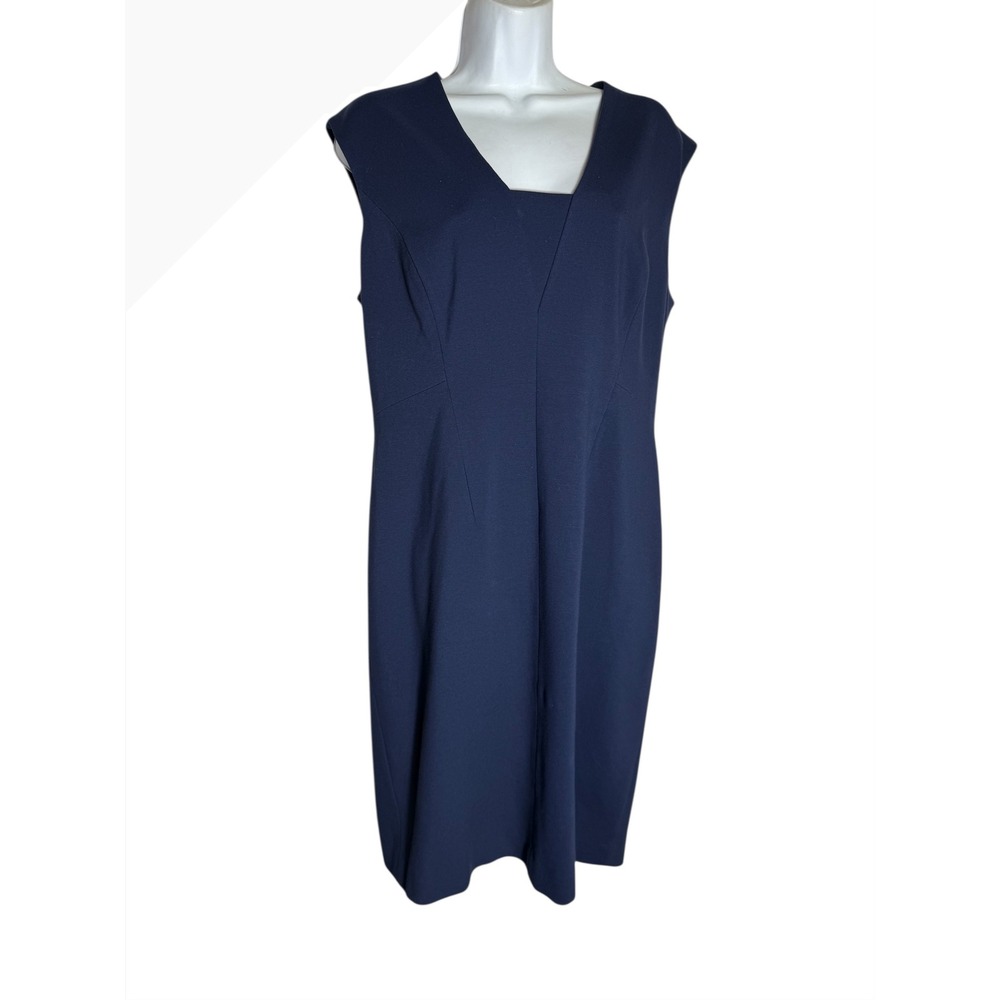 Classiques Entier Dress Size 14 Navy Blue Cap Sleeve Sheath Career Dress 💙💙‎